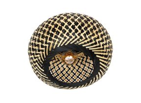 Plafondlamp Rattan zwart Otis 30 cm
