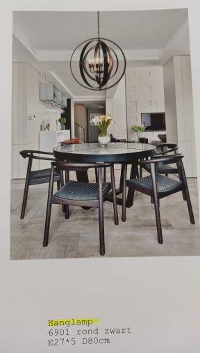 Hanglamp rond zwart metaal