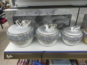 3 potjes appel zilver/glitter