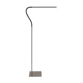 Staalkleurige leeslamp Serpent met dimmer en flexsibele arm