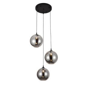 Hanglamp rond 3 smoke bollen