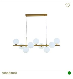 Hanglamp met 9 witte bollen in het brons