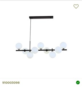Hanglamp met 9 witte bollen in het zwart