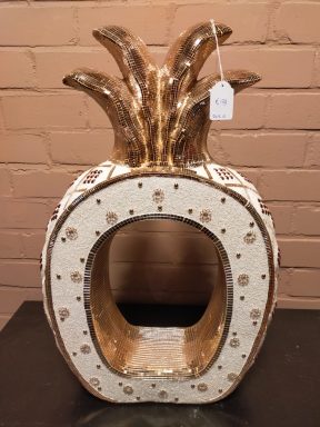 Decoratie ananas goud groot