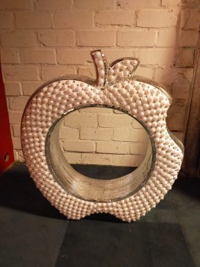 Decoratie Appel met parels en spiegeltjes 73 cm hoog