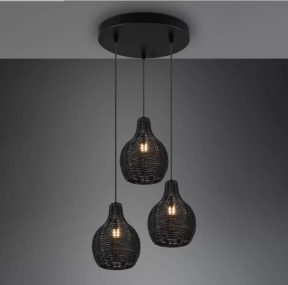 Hanglamp Rotan 3 lichts zwart Rl 31293302
