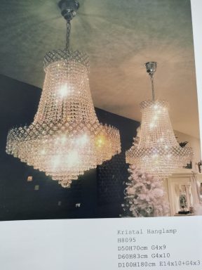 Kristallen kroonluchters in goud of zilver