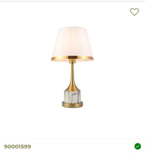 Tafellamp goud marmer met witte kap