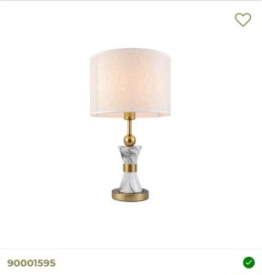 Tafellamp goud /marmer met lichte kap