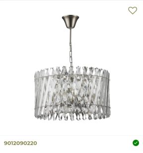 Hanglamp helder glas /zilver 60 cm doorsnee