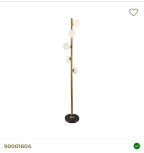 Vloerlamp messing/ goud met witte bollen G9 led wit licht