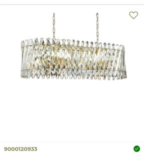 Hanglamp helder glas met goud 90 x 35 cm
