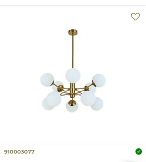 Hanglamp messing /goud met witte bollen