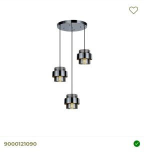 Hanglamp 3 lichts black chroom