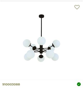 Hanglamp zwart met witte bollen