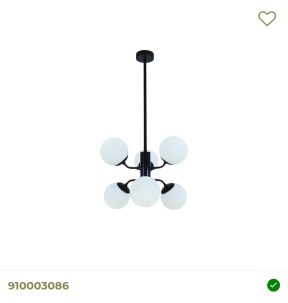 Hanglamp zwart met witte bollen