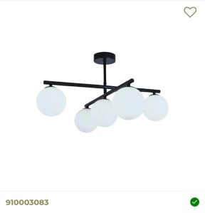 Hanglamp zwart met witte bollen