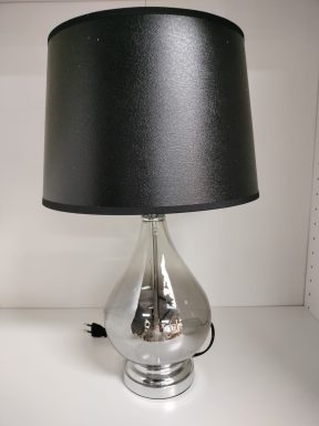 Tafellamp glas met zwarte kap
