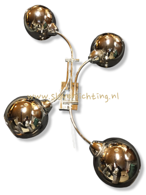 Plafond lamp 4 lichts smoke