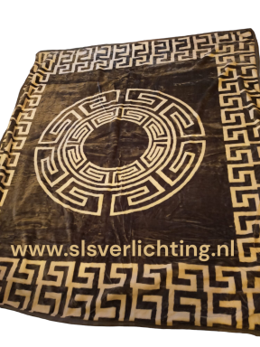 Fleece deken extra dik Versace print grijs - wit