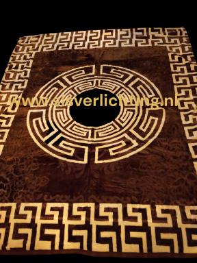 Fleece deken extra dik Versace stijl bruin-wit