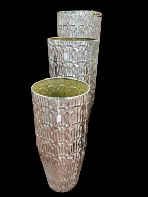 Vaas metaal zilver 110 x 40 cm