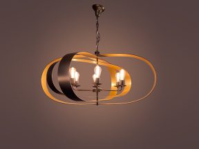 Hanglamp zwart/ goud ovaal 120 cm