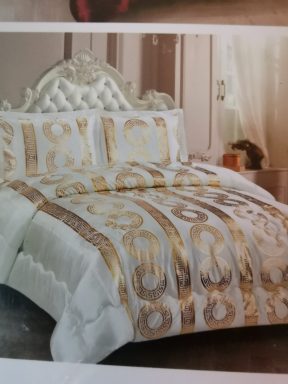 Luxe bedsprei wit / goud Versace Style