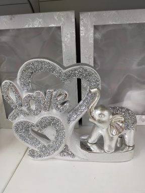 Olifant decoratie hart love zilver