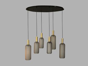 Hanglamp fles 6 lichts ovaal
