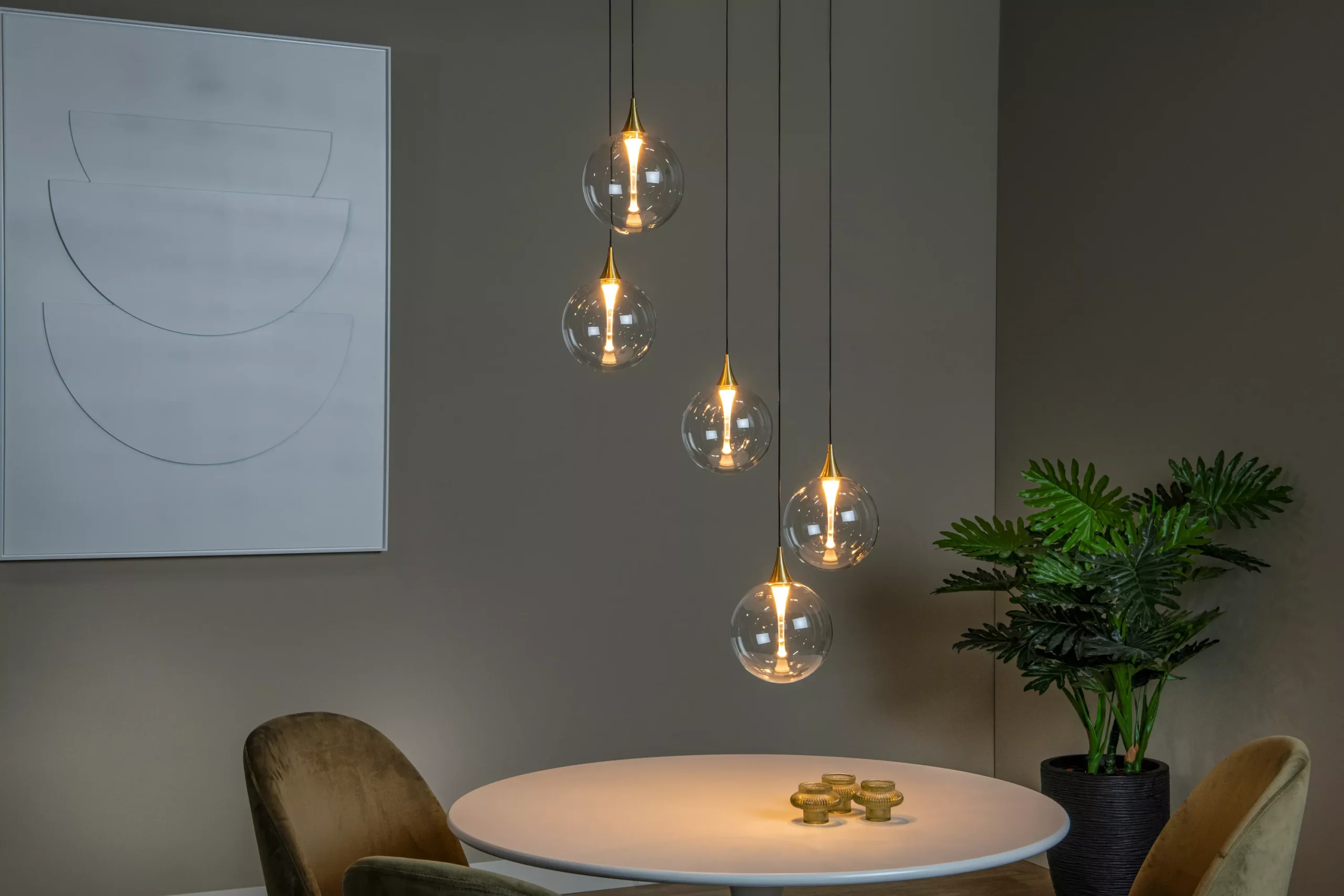 Lucide Gisela Transparant glas 5 lichts - Afbeelding 2