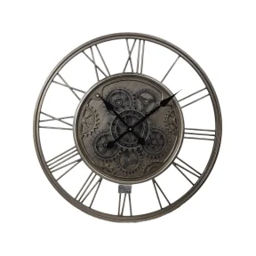 Klok rond 68 x 10 cm zwart open