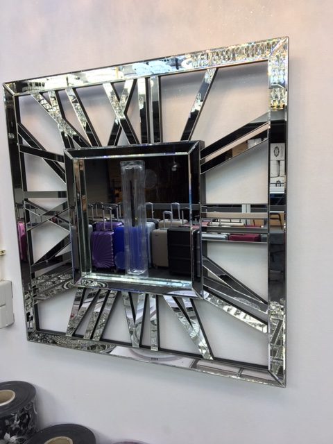 Spiegel klok Eric Kuster vierkant 70 x 70 cm