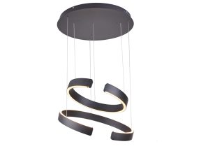 Hanglamp led LUX cirkel 60-80 cm zwart