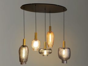 Hanglamp ovaal 5 lichts Rain