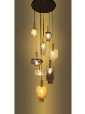 Hanglamp Rain 8 lichts rond