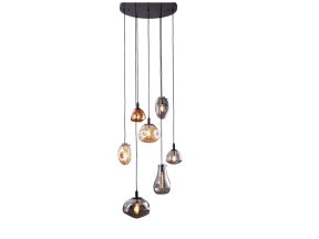 Hanglamp 7 lichts Shirly assortie glas
