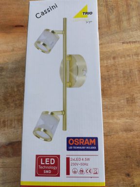 Gouden spot 2 lichts led Trio Cassini