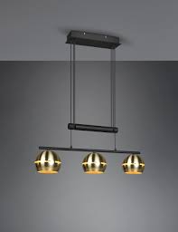 Hanglamp Fletcher zwart /goud Trio 313300308