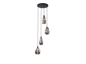 Hanglamp 4 lichts rond vincent smoke