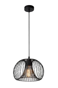 Lucide VINTI - Hanglamp - Ø 30 cm - 1xE27 - Zwart