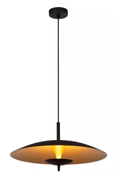 Lucide VULCAN - Hanglamp - Ø 47 cm - LED Dimb. - 1x9W 3000K - Zwart