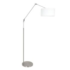 Vloerlamp Steinhauer staal met witte kap 8102 st