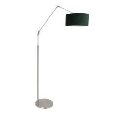 Vloerlamp Steinhauer 8103 staal met groene kap velours