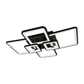 Plafonniere led zwart 6 lichts