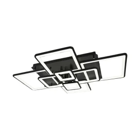 Plafonniere led zwart 8 lichts