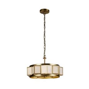 Hanglamp rond Ø 45 cm goud-opaal 23012-45-GO