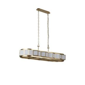 Hanglamp ovaal goud/opaal 23013-8GO
