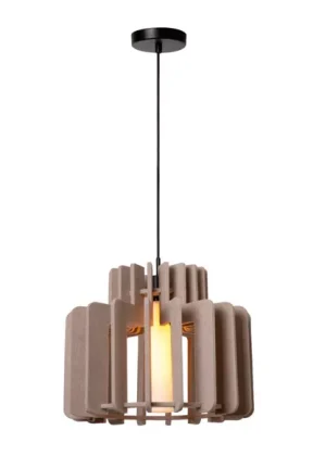 Lucide ROLLO - Hanglamp - 1xE27 - Taupe Ø 40 cm