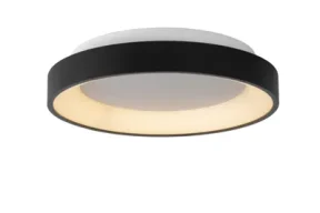 Lucide VIDAL - Plafonnière - Ø 28 cm - LED Dimb. - 1x20W 2700K - Zwart
